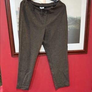 J. Jill Dark Brown/Black Diamond pattern design pants size medium